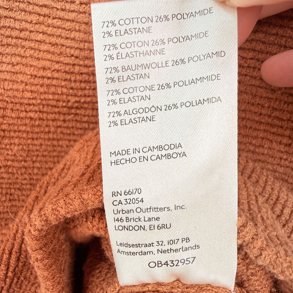 Free People Ottoman M Slouchy Tunic Oversized Knit Sweater Heavy Orange Boho - Picture 8 of 8